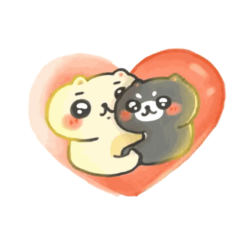 Two Bears Hugging Inside Heart Sticker