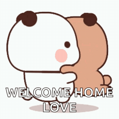 Two Bears Hugging Welcome Home Love GIF