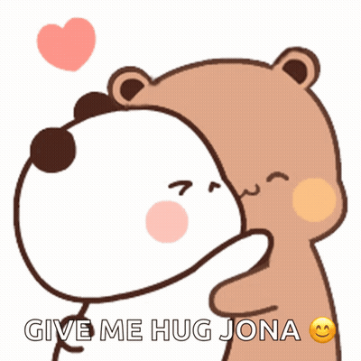 Two Bears Hugging With Give Me Hug Jona GIF