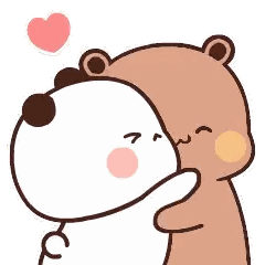 Two Bears Hugging With Heart Sticker