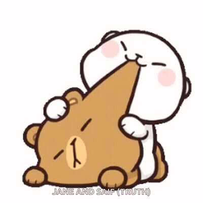 Two Bears Hugging With Jane And Saif GIF