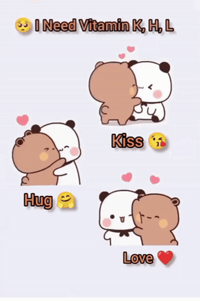 Two Bears Hugging With Vitamin K H And L GIF