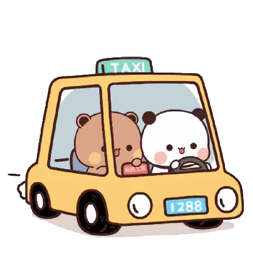 Two Bears In Taxi 1288 Sticker