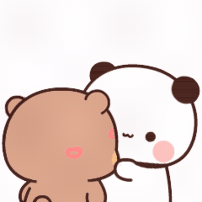 Two Bears Kissing With Heart Above GIF