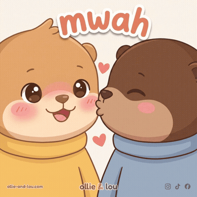 Two Bears Kissing With Mwah Above GIF