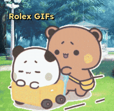 Two Bears Playing With Toy GIF