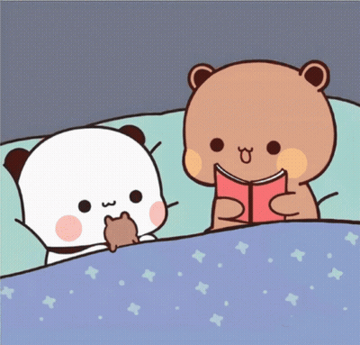 Two Bears Reading A Book GIF