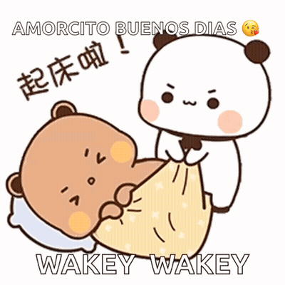 Two Bears Saying Buenos Dias GIF