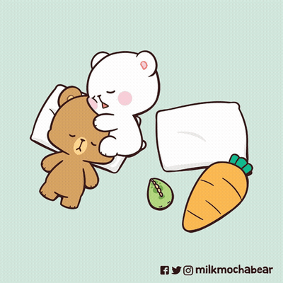 Two Bears Sleeping Next To Carrot GIF