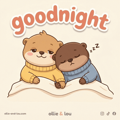 Two Bears Sleeping Under Blanket Saying Goodnight GIF