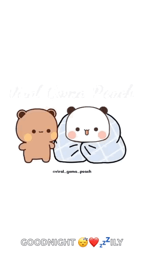 Two Bears Wrapped In Blanket With Heart Goodnight GIF