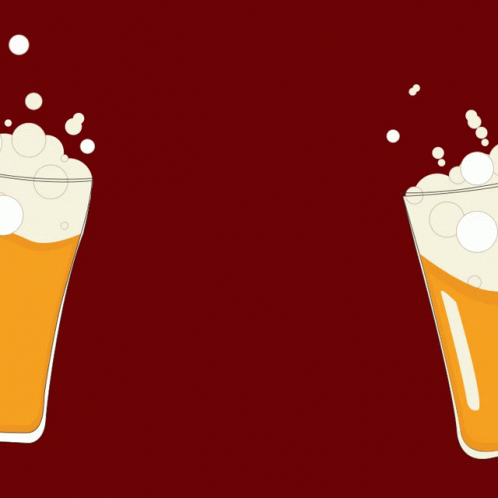 Two Beer Glasses With Our Happiest Hours GIF
