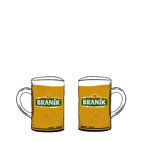 Two Beer Mugs Bumping Sticker