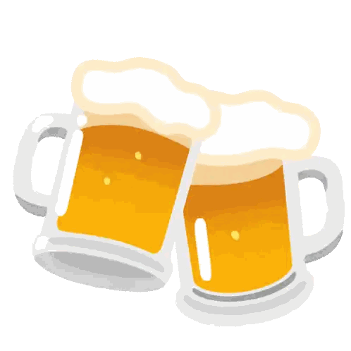Two Beer Mugs Toasting With Foam Sticker