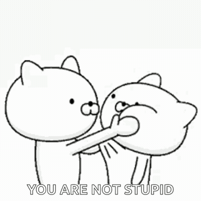 Two Black And White Cats Saying You Are Not Stupid GIF