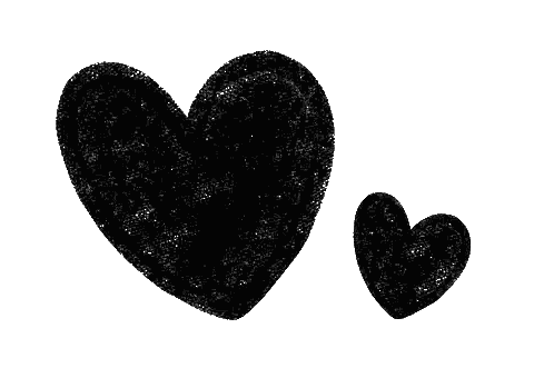 Two Black Hearts Of Different Sizes Sticker