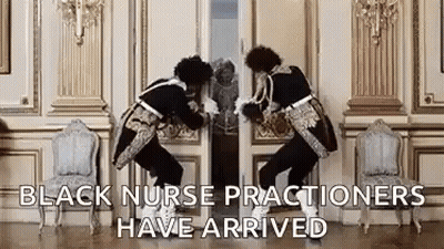Two Black Nurse Practitioners Standing GIF