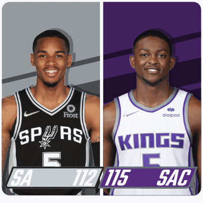Two Blazers And Spurs Basketball Players GIF