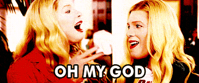 Two Blonde Women Laughing Oh My God GIF