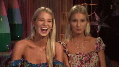 Two Blonde Women Laughing Smiling GIF