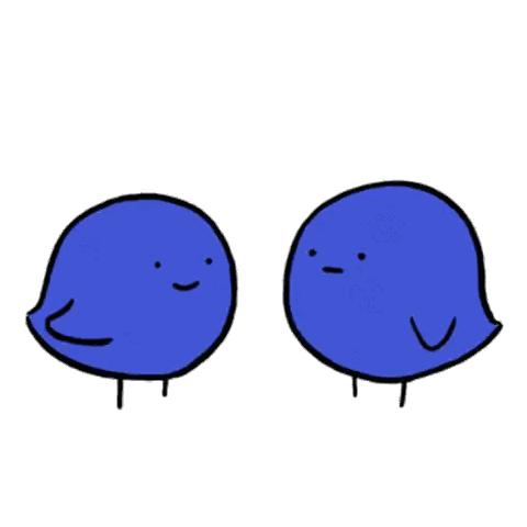 Two Blue Birds With Heart Sticker