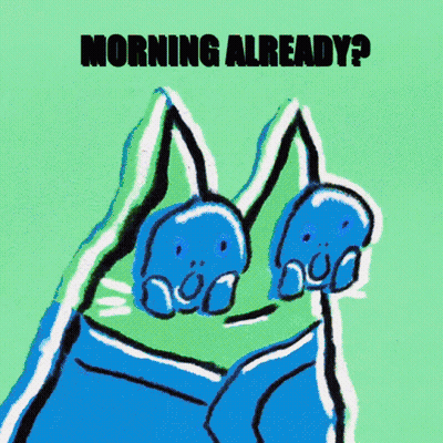 Two Blue Cats Morning Already GIF
