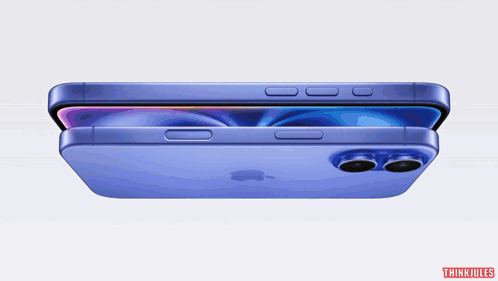 Two Blue IPhones Stacked GIF