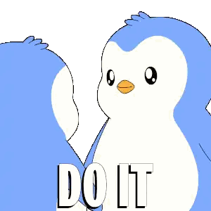 Two Blue Penguins Do It Sticker