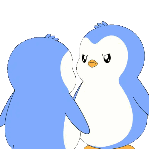 Two Blue Penguins Standing Sticker