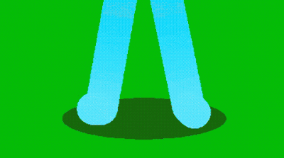 Two Blue Stick Figures Standing GIF