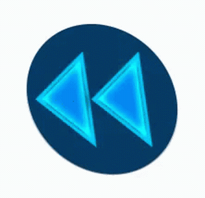 Two Blue Triangles Are Glowing In The Dark In A Blue Circle . GIF