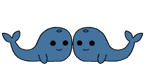 Two Blue Whales Spouting Water Sticker