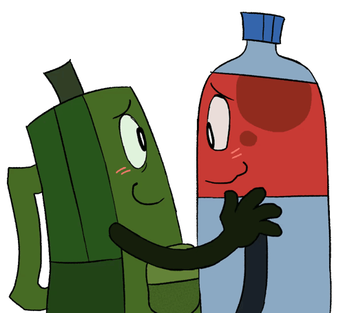 Two Bottles Hugging Each Other GIF