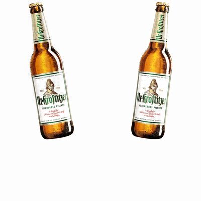 Two Bottles Of Ul-Kroftitzer Beer GIF