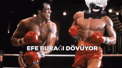 Two Boxers Fighting In Ring Efe Buragi Dovuyor GIF