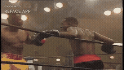 Two Boxers Fighting One Wearing Red Belt GIF