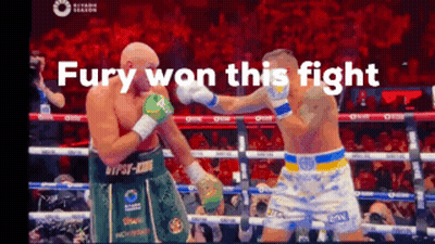 Two Boxers In Ring Fury Won This Fight GIF