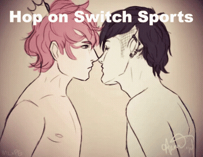 Two Boys Kissing Hop On Switch Sports GIF