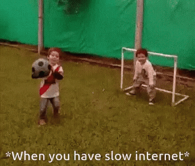 Two Boys Playing Soccer When You Have Slow Internet GIF