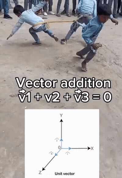 Two Boys Pulling Rope Vector Addition GIF