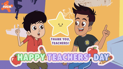 Two Boys Sitting Happy Teachers Day GIF