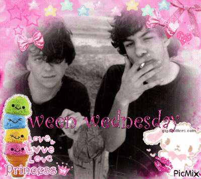 Two Boys Ween Wednesday In Pink GIF