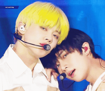 Two Boys With Yellow Hair And Cat Dog Text GIF