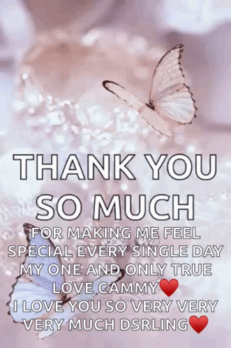 Two Butterflies Thank You GIF