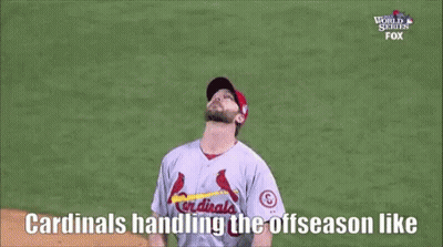 Two Cardinals Baseball Players On Field GIF