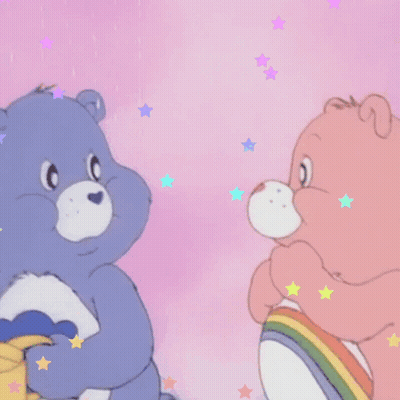 Two Care Bears One Giving Thumbs Up GIF