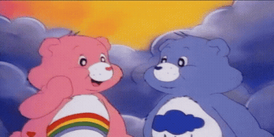 Two Care Bears Standing Together GIF