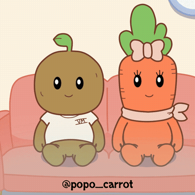 Two Carrots Sitting On Couch GIF