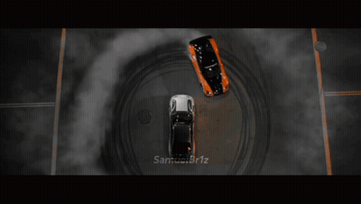 Two Cars Drifting With Smoke GIF