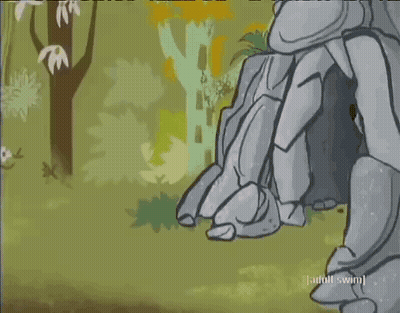 Two Cartoon Bears Are Standing Next To Each Other In A Forest With The Words Adult Swim On The Bottom GIF